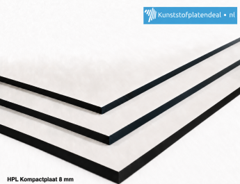 HPL kompact plaat Wit Glad 8 mm  RAL 9010