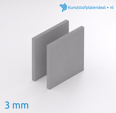 Hard PVC 3 mm grijs RAL 7011