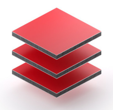 Alupanel 3 mm rood RAL 3020 mat/glans