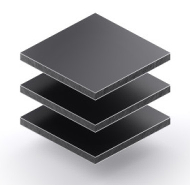 Alupanel 3 mm zwart RAL 9005 mat/glans